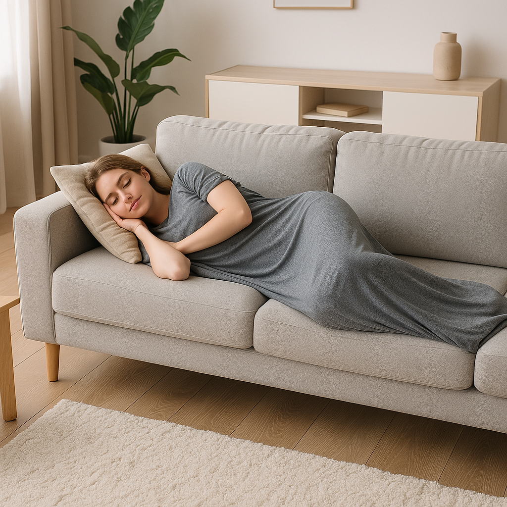 vrouw die slaapt op de bank